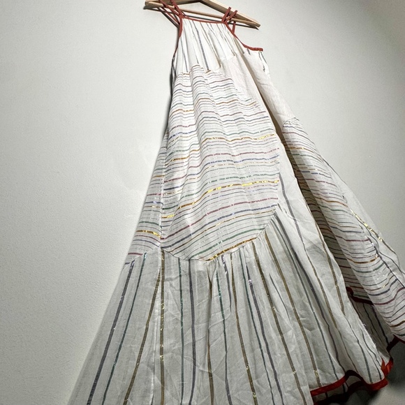 Anthropologie Akemi + Kin Sleeveless Asymmetrical Lined Cotton Maxi Dress Sz XS - Picture 5 of 12